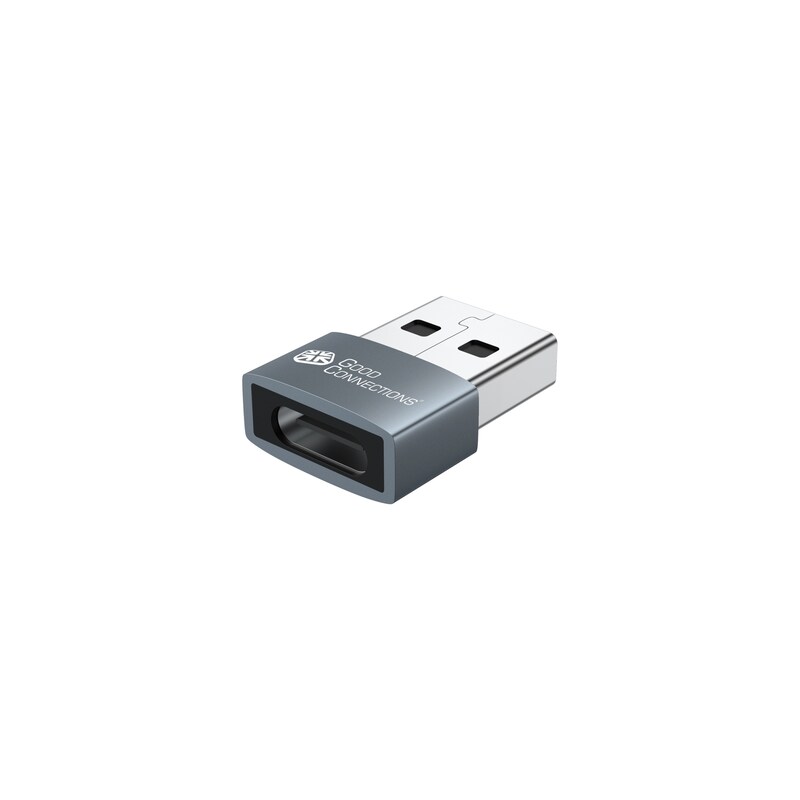 Good Connections Adapter USB 2.0 Stecker A an USB-C Buchse, Aluminium grau
