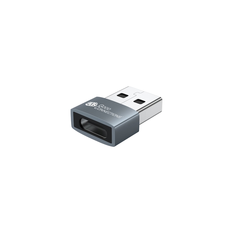 Adapter mini USB günstig Kaufen-Good Connections Adapter USB 2.0 Stecker A an USB-C Buchse, Aluminium grau. Good Connections Adapter USB 2.0 Stecker A an USB-C Buchse, Aluminium grau <![CDATA[• USB-Adapter • Anschlüsse: USB-A Stecker an USB-C™ Buchse • Farbe: anthrazit • Ladeleistung: b