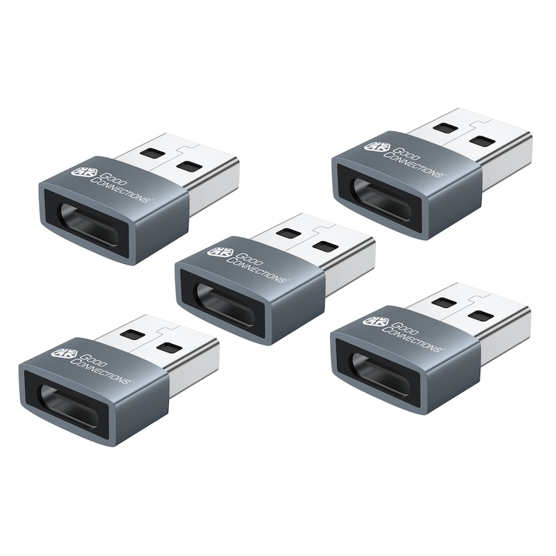 Good Connections Adapter USB 2.0 Stecker A an USB-C Buchse 5 Stk. Aluminium grau