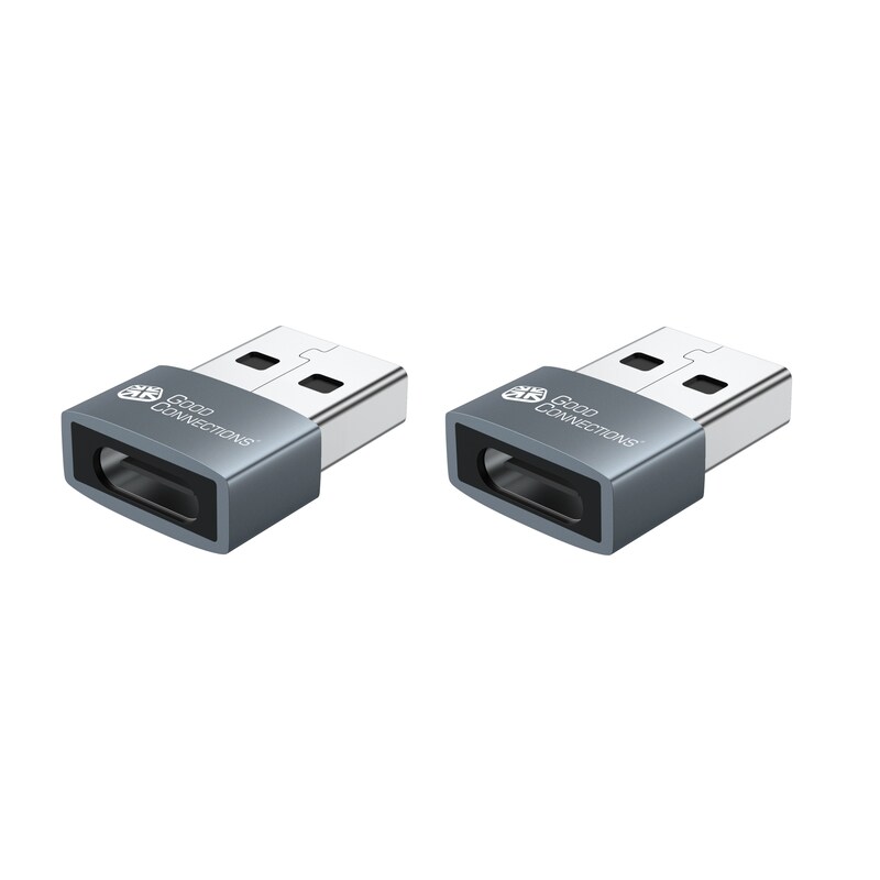 Adapter mini USB günstig Kaufen-Good Connections Adapter USB 2.0 Stecker A an USB-C Buchse 2 Stk. Aluminium grau. Good Connections Adapter USB 2.0 Stecker A an USB-C Buchse 2 Stk. Aluminium grau <![CDATA[• 2 Stück USB-Adapter • Anschlüsse: USB-A Stecker an USB-C™ Buchse • Farbe: anthraz
