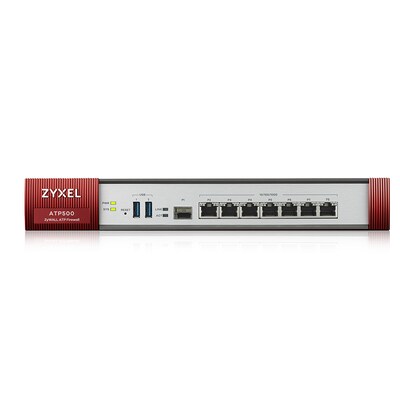 USB C  günstig Kaufen-ZyXEL Firewall ATP500 inkl. 1 Jahr Security GOLD Pack. ZyXEL Firewall ATP500 inkl. 1 Jahr Security GOLD Pack <![CDATA[• inkl. Gold Pack • 7 (Configurable), 1 x SFP • 2x USB 3.0, 1x Console Port DB9 • empf. für bis zu 100 User]]>. 