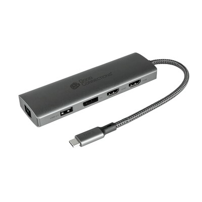 Mini 10 günstig Kaufen-Good Connections USB-C-Hub (10-Port), 2x HDMI 2.0, 1x DP, 1x USB-C PD 96W. Good Connections USB-C-Hub (10-Port), 2x HDMI 2.0, 1x DP, 1x USB-C PD 96W <![CDATA[• Unterstützt 4K-Ultra HD-Monitor-Video • USB-C-Leistung bis zu 96 W • robustes Aluminiumg