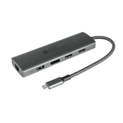 Port Hdmi günstig Kaufen-Good Connections USB-C-Hub (10-Port), 2x HDMI 2.0, 1x DP, 1x USB-C PD 96W. Good Connections USB-C-Hub (10-Port), 2x HDMI 2.0, 1x DP, 1x USB-C PD 96W <![CDATA[• Unterstützt 4K-Ultra HD-Monitor-Video • USB-C-Leistung bis zu 96 W • robustes Aluminiumg