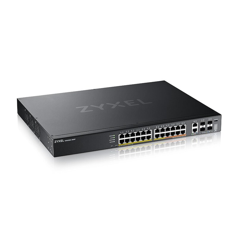 SFP günstig Kaufen-ZyXEL XGS2220-30HP Gigabit Managed Stack Switch, 26x RJ-45, 4x SFP+, 400W PoE++. ZyXEL XGS2220-30HP Gigabit Managed Stack Switch, 26x RJ-45, 4x SFP+, 400W PoE++ <![CDATA[• 24-port GbE L3 Access PoE+ Switch with 6 10G Uplink (400 W) • 24x 100/1000 Mbps, 2x