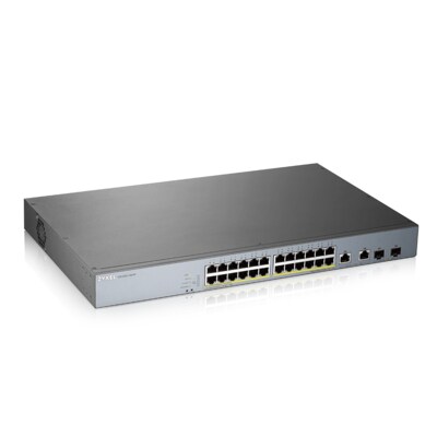 HP Smart günstig Kaufen-ZyXEL GS1350-26HP Gigabit Smart Switch, 24x RJ-45, 2x RJ-45/SFP, PoLRE/PoE+. ZyXEL GS1350-26HP Gigabit Smart Switch, 24x RJ-45, 2x RJ-45/SFP, PoLRE/PoE+ <![CDATA[• 24-port GbE Smart Managed PoE Switch with GbE Uplink • 24x 100/1000 Mbps, 2x Gigabit co