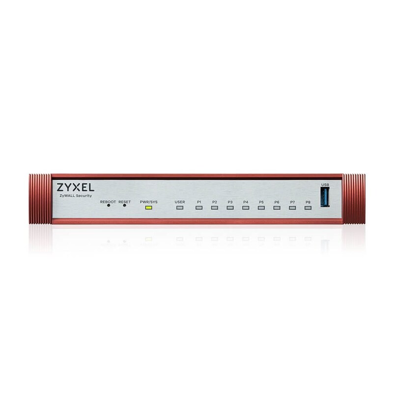 Zyxel USGFLEX 100HP Firewall - 8x 1-GbE Ethernet, 1x PoE+, 1x USB 3.0, Lüfterlos