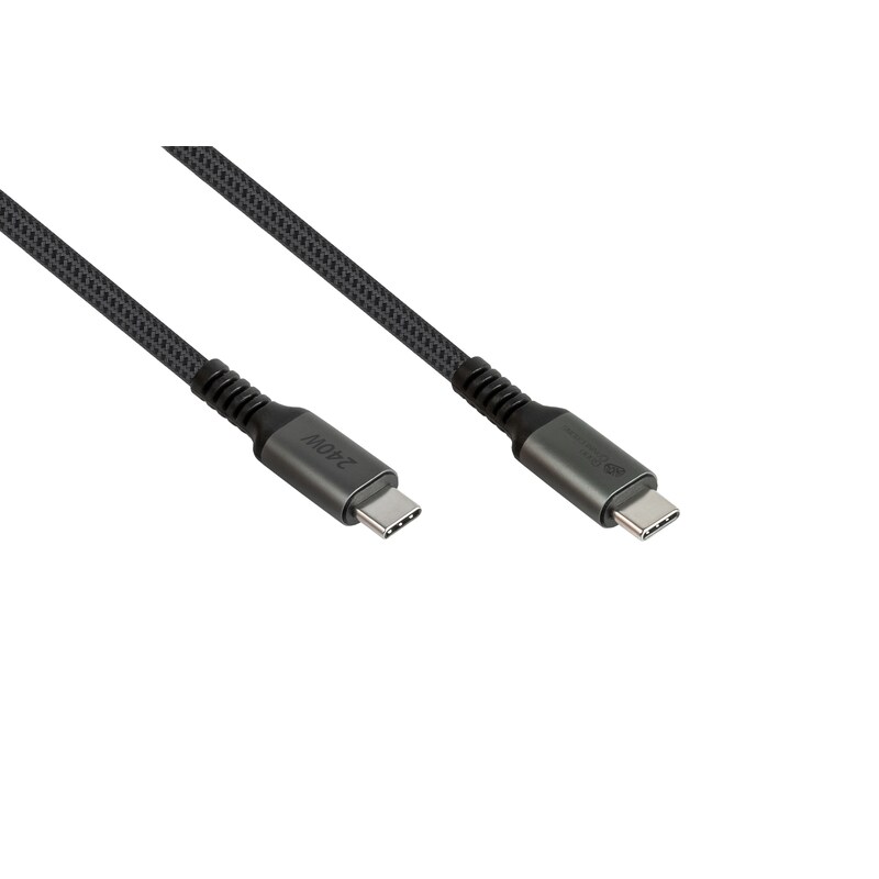 lange günstig Kaufen-Good Connections USB 2.0 Lade- und Datenkabel (240W) USB-C St./ USB-C St. 1m. Good Connections USB 2.0 Lade- und Datenkabel (240W) USB-C St./ USB-C St. 1m <![CDATA[• USB-Kabel • Anschlüsse: USB Typ C und USB Typ C • Farbe: schwarz, Länge: 1,0m • Kabel mit