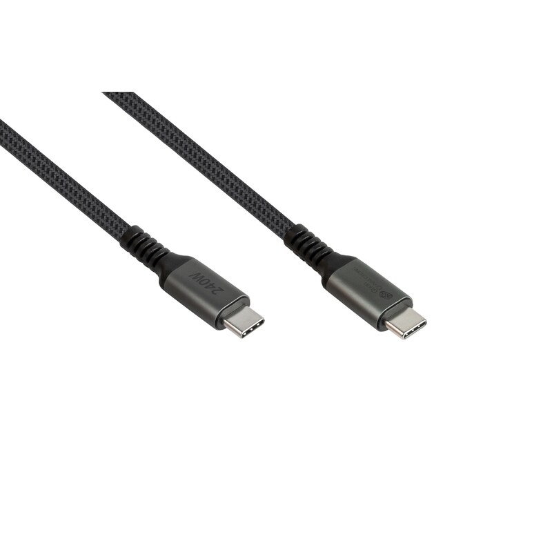 lange günstig Kaufen-Good Connections USB 2.0 Lade- und Datenkabel (240W) USB-C St./ USB-C St. 3m. Good Connections USB 2.0 Lade- und Datenkabel (240W) USB-C St./ USB-C St. 3m <![CDATA[• USB-Kabel • Anschlüsse: USB Typ C und USB Typ C • Farbe: schwarz, Länge: 3,0m • Kabel mit