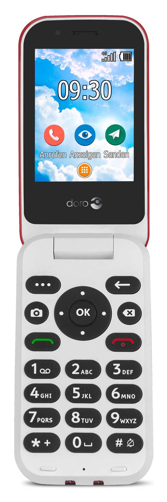 Doro 7030 Mobiltelefon rot-wei&szlig;