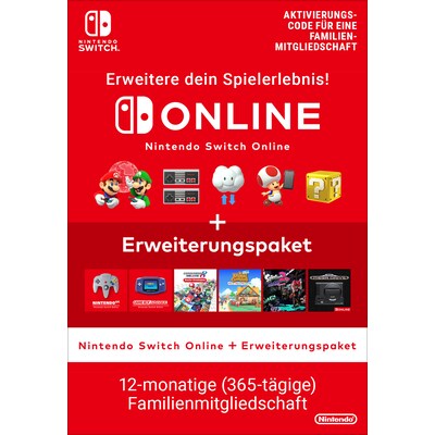 Nintendo Switch Online Family 12 Monate + Erweiterungspaket Digital Code