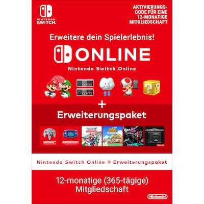 digitaler günstig Kaufen-Nintendo Switch Online 12 Monate+ Erweiterungspaket Digital Code. Nintendo Switch Online 12 Monate+ Erweiterungspaket Digital Code <![CDATA[• Plattform: Nintendo • 12 Monate Mitgliedschaft + Erweiterungspaket • Produktart: Digitaler Code per E-Mail]