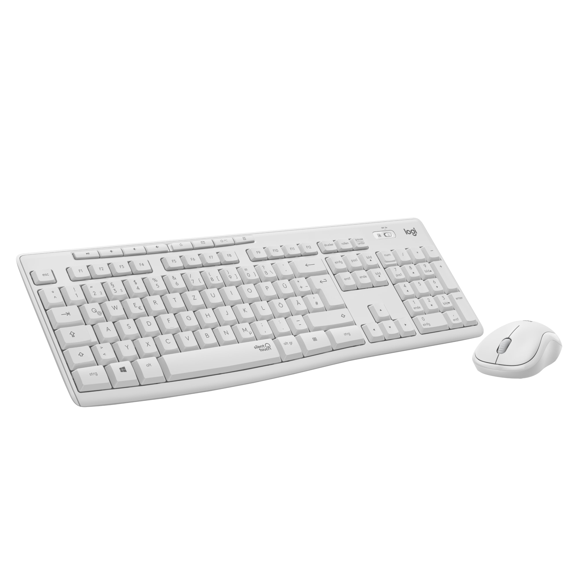 Logitech MK295 Silent Kabellose Maus-Tastaturkombination Wei&szlig;