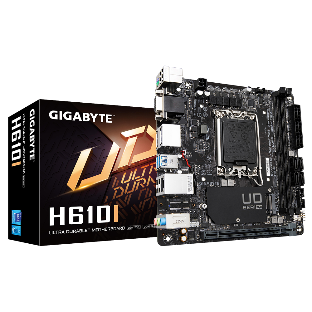 Gigabyte H610I Mini-ITX Mainboard Sockel 1700 HDMI/VGA/2xDP