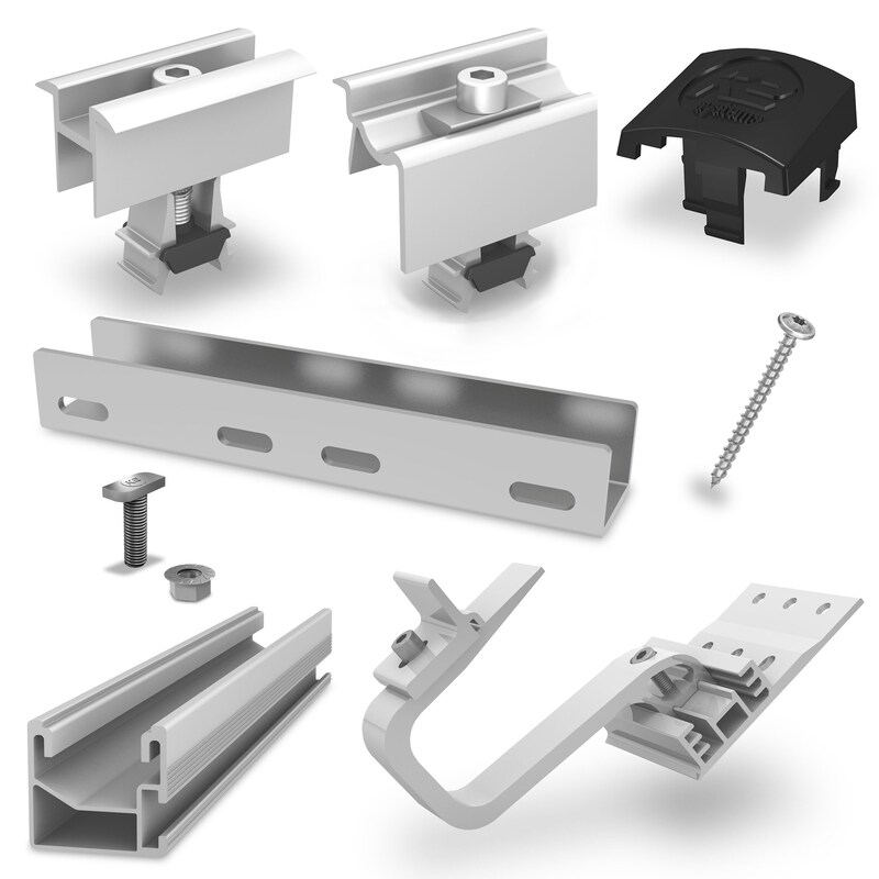 Hyrican Montageset K2 - Ziegeldach für PV-Anlage ENR00108