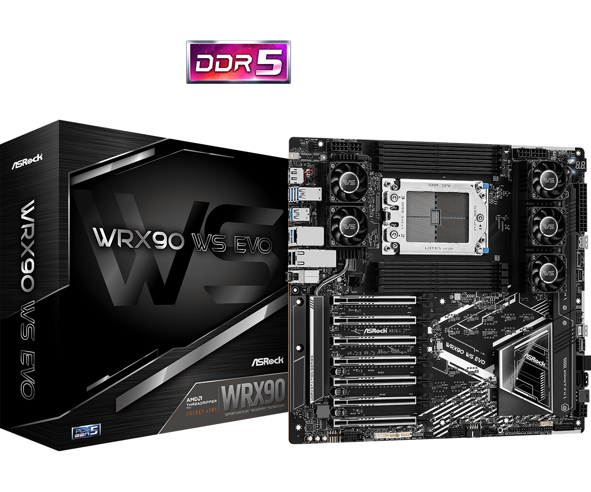 ASRock WRX90 WS EVO Server Mainboard f&uuml;r AMD Threadripper Sockel SP6 (sTR5 )