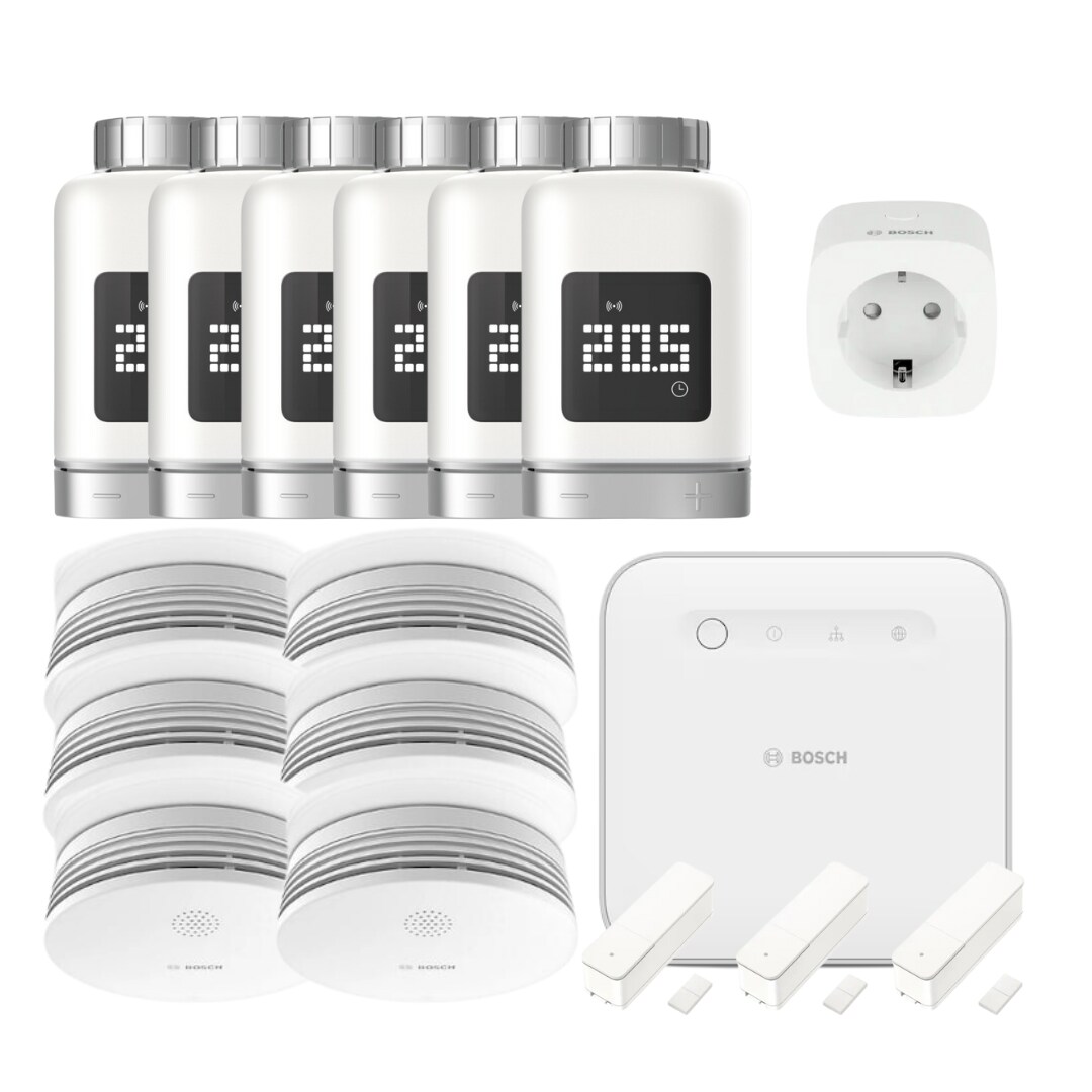 Bosch Smart Home Starter Set &quot;Smarte Bude&quot; &bull; 6 R&auml;ume inkl. Thermostat