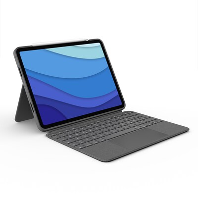 tu te  günstig Kaufen-Logitech Combo Touch Tastaturcase Trackpad für iPad Pro 12,9“ (5./6. Gen) Grau. Logitech Combo Touch Tastaturcase Trackpad für iPad Pro 12,9“ (5./6. Gen) Grau <![CDATA[• Für iPad Pro 12,9“ (2022 & 2021) • Halterung mit 40°-