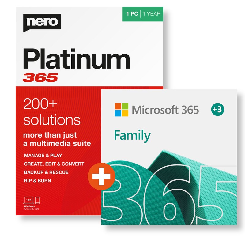 Microsoft 365 Family + NERO Platinum 365 | Download & Produktschlüssel