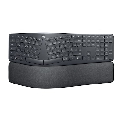 Bluetooth/WIFI günstig Kaufen-Logitech Ergo K860 Kabellose Tastatur. Logitech Ergo K860 Kabellose Tastatur <![CDATA[• Anwendungsbereich: professionelles Arbeiten, Nummernblock integriert • Kabellos, Bluetooth • Layout: deutsch • schwarz, 1180g, 48,0 mm x 456 mm x 233 mm (H x B