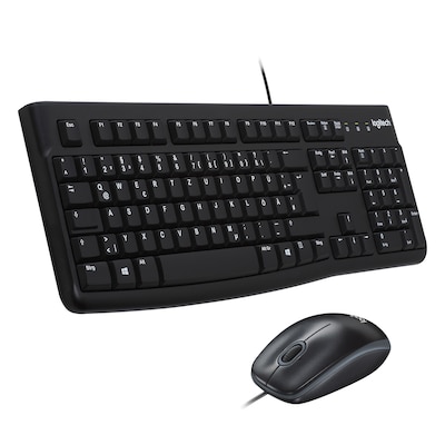 Nummer 1 günstig Kaufen-Logitech MK120 Kabelgebundene Maus-Tastaturkombination. Logitech MK120 Kabelgebundene Maus-Tastaturkombination <![CDATA[• Kabelgebunden (USB) • Tastatur-Layout: deutsch, Tastatur-Nummernblock integriert • 3 Maustasten, 2-Wege-Scrollrad • Schwarz, 