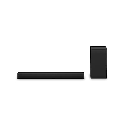 Soundbar günstig Kaufen-LG DS40T 2.1 Soundbar, 300 Watt Subwoofer schwarz. LG DS40T 2.1 Soundbar, 300 Watt Subwoofer schwarz <![CDATA[• 2.1 Soundbar mit 300 Watt • Optimaler Sound dank AI Sound Pro • WOW Interface bietet maximalen Komfort • Empfohlene TV Größe ≥ 42