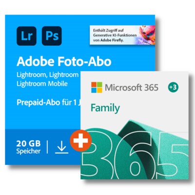 ab 3 günstig Kaufen-Microsoft 365 Family + Adobe Creative Cloud Foto-Abo  | 20 GB | Download & Key. Microsoft 365 Family + Adobe Creative Cloud Foto-Abo  | 20 GB | Download & Key <![CDATA[• Premium-Office-Apps, Photoshop und Lightroom • 365 Familiy für bis zu 6 