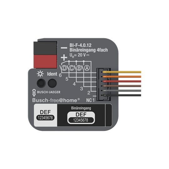 BUSCH JAEGER Bin&auml;reingang, 4fach, UP mit Kontaktabfragespannung