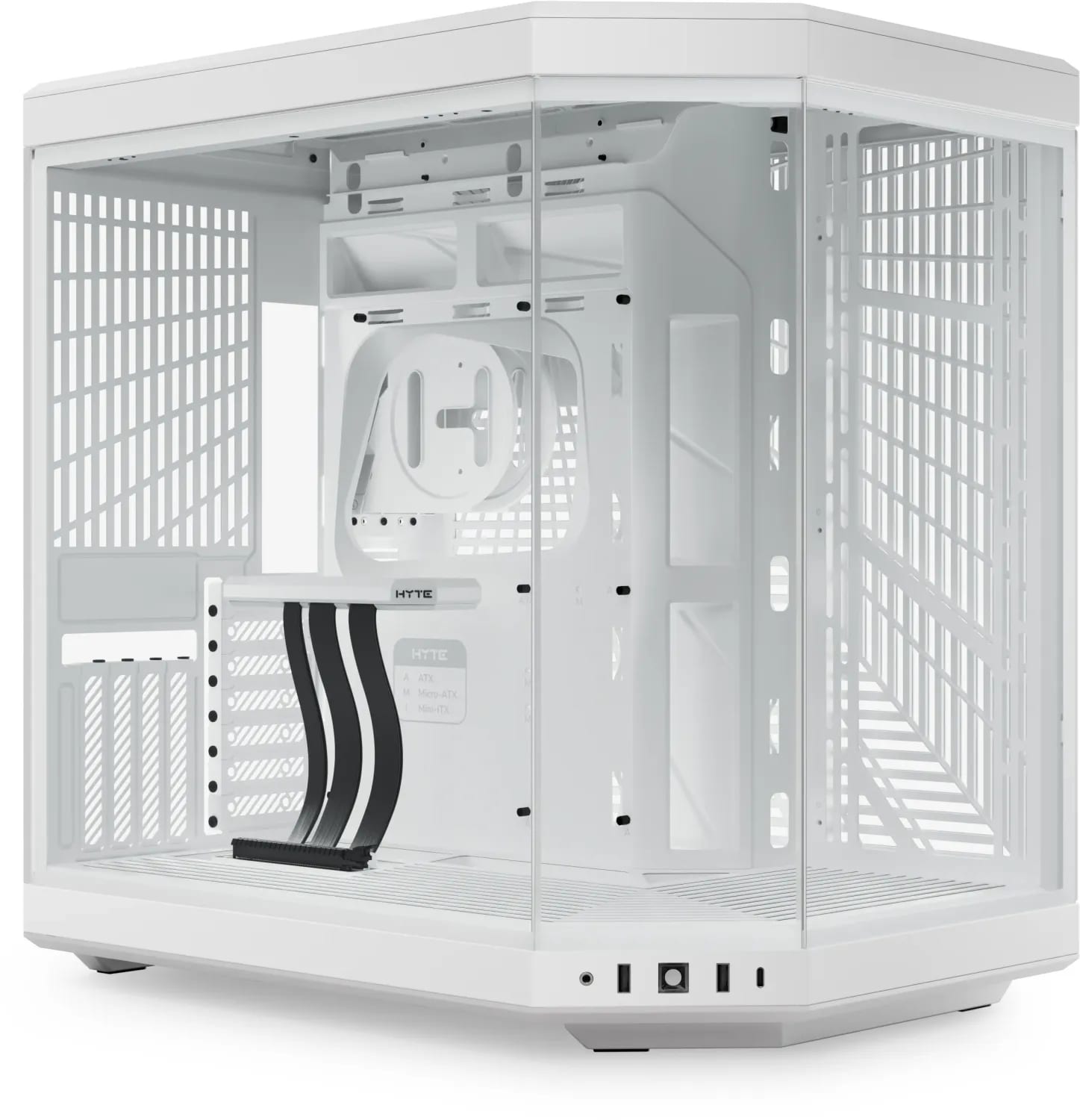 HYTE Y70 Zweikammer ATX Midi Tower Gaming Geh&auml;use Schneewei&szlig; mit Glasfenster