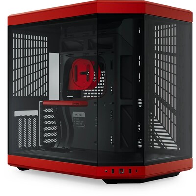 midi mit günstig Kaufen-HYTE Y70 Zweikammer ATX Midi Tower Gaming Gehäuse Rot mit Glasfenster. HYTE Y70 Zweikammer ATX Midi Tower Gaming Gehäuse Rot mit Glasfenster <![CDATA[• ATX Gaming Gehäuse, Midi Tower mit Seitenfenster, rot • Für Mainboards ITX, mATX, ATX, 