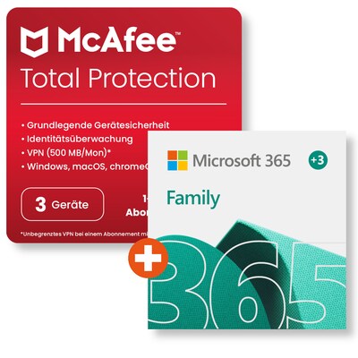 Maxi Micro günstig Kaufen-Microsoft 365 Family + McAfee Total Protection | Download & Produktschlüssel. Microsoft 365 Family + McAfee Total Protection | Download & Produktschlüssel <![CDATA[• Premium-Office-Apps und maximale Sicherheit für Ihre ganze Familie 