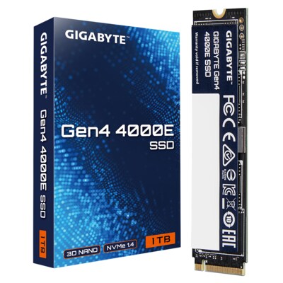 34;Gutes günstig Kaufen-GIGABYTE Gen4 4000E SSD M.2 2280 NVMe 1TB. GIGABYTE Gen4 4000E SSD M.2 2280 NVMe 1TB <![CDATA[• 1 TB - 2,3 mm Bauhöhe • M.2 2280 Card, PCIe 4.0 • Maximale Lese-/Schreibgeschwindigkeit: 4000 MB/s / 3.900 MB/s • Mainstream: Sehr gutes Preisleistung