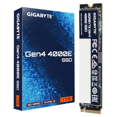 CARD  günstig Kaufen-GIGABYTE Gen4 4000E SSD M.2 2280 NVMe 1TB. GIGABYTE Gen4 4000E SSD M.2 2280 NVMe 1TB <![CDATA[• 1 TB - 2,3 mm Bauhöhe • M.2 2280 Card, PCIe 4.0 • Maximale Lese-/Schreibgeschwindigkeit: 4000 MB/s / 3.900 MB/s • Mainstream: Sehr gutes Preisleistung
