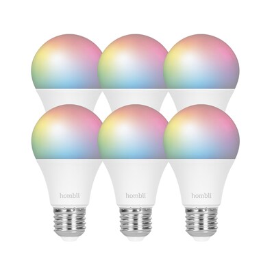 Sockel LED günstig Kaufen-Hombli smarte Glühbirne RGB 9W E27, 6er Pack. Hombli smarte Glühbirne RGB 9W E27, 6er Pack <![CDATA[• Smarte LED-Glühbirne / E27-Sockel / 9 W / 800 Lumen • Dimmbares weißes und farbiges Licht • Wählen Sie aus 16 Millionen Farben • Spr