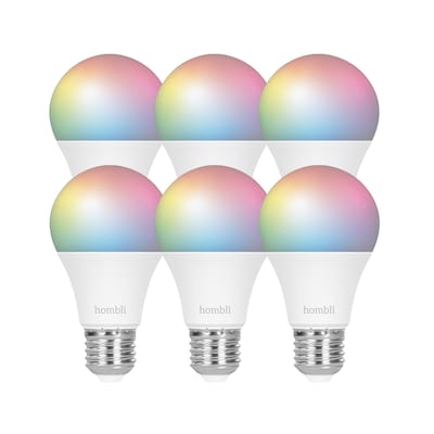 Led Sockel  günstig Kaufen-Hombli smarte Glühbirne RGB 9W E27, 6er Pack. Hombli smarte Glühbirne RGB 9W E27, 6er Pack <![CDATA[• Smarte LED-Glühbirne / E27-Sockel / 9 W / 800 Lumen • Dimmbares weißes und farbiges Licht • Wählen Sie aus 16 Millionen Farben • Spr