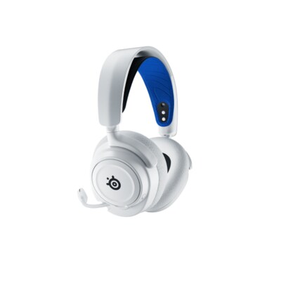 Kabelloses Bluetooth günstig Kaufen-SteelSeries Arctis Nova 7P Wireless Gaming Headset weiß / blau. SteelSeries Arctis Nova 7P Wireless Gaming Headset weiß / blau <![CDATA[• Kabelloses Over-Ear Gaming-Headset mit Multiplatform-Kompabilität • Anschluss per Bluetooth / Funk (pe
