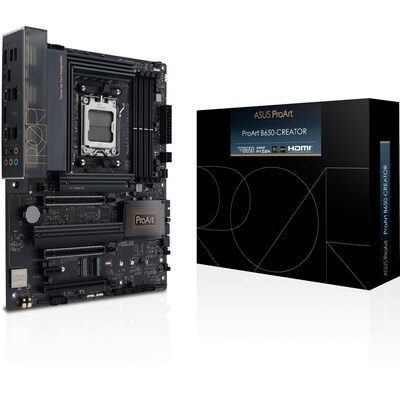 Pro HDMI günstig Kaufen-ASUS ProArt B650-Creator ATX Mainboard Sockel AM5 M.2/USB3.2 Typ-C/HDMI/DP/LAN. ASUS ProArt B650-Creator ATX Mainboard Sockel AM5 M.2/USB3.2 Typ-C/HDMI/DP/LAN <![CDATA[• ATX Mainboard mit Sockel AMD AM5 für AMD RYZEN 8000 Serie-CPU • AMD B650-Chipsat
