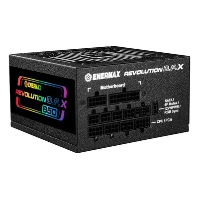 Gold/Silver günstig Kaufen-ENERMAX REVOLUTION D.F. X Netzteil 850 Watt 80 PLUS Gold Fully Modular ATX 3.0. ENERMAX REVOLUTION D.F. X Netzteil 850 Watt 80 PLUS Gold Fully Modular ATX 3.0 <![CDATA[• 850 Watt • Voll-modulare Kabelmanagement • 80 PLUS Gold zertifiziert • Intel 