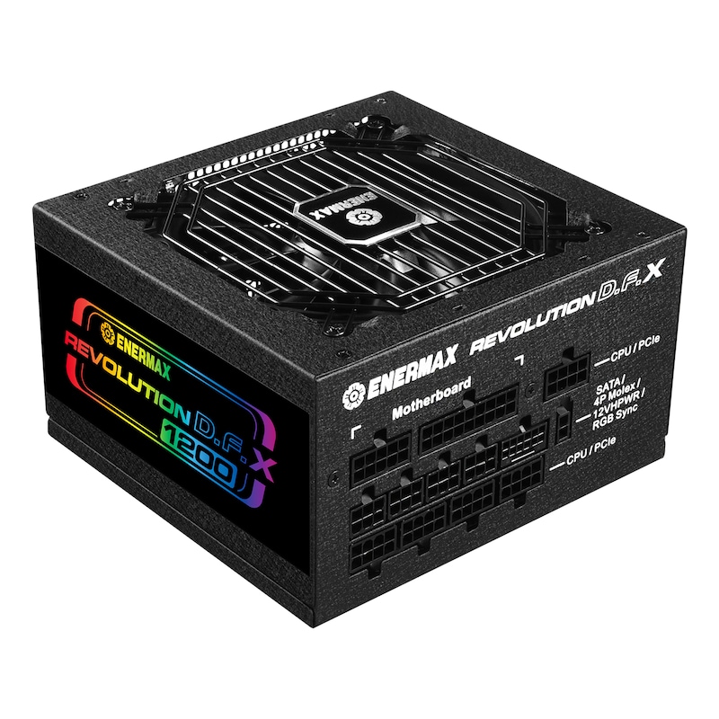 TT Modular günstig Kaufen-ENERMAX REVOLUTION D.F. X Netzteil 1200 Watt 80 PLUS Gold Fully Modular ATX 3.0. ENERMAX REVOLUTION D.F. X Netzteil 1200 Watt 80 PLUS Gold Fully Modular ATX 3.0 <![CDATA[• 1200 Watt • Voll-modulare Kabelmanagement • 80 PLUS Gold zertifiziert • Intel ATX 3
