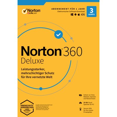 XF 4 günstig Kaufen-Norton Norton 360 Deluxe | 25GB | 3 Geräte | Download & Produktschlüssel. Norton Norton 360 Deluxe | 25GB | 3 Geräte | Download & Produktschlüssel <![CDATA[• Basislizenz als Vollversion, Laufzeit: 1 Jahr • Bezugsberechtigun