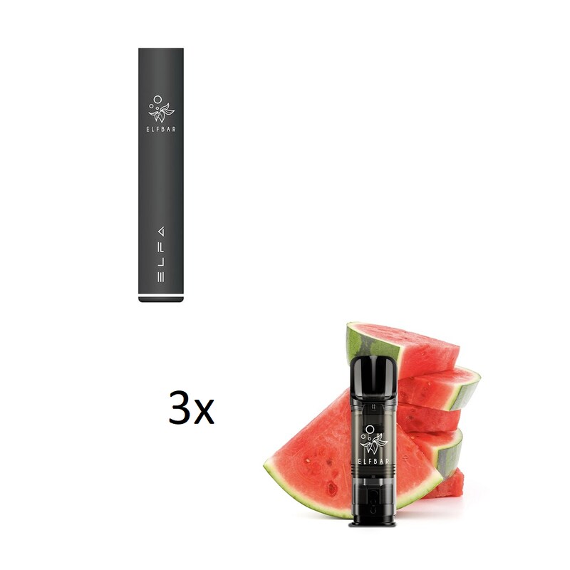 Elfbar ELFA Basisgerät black + 3x ELFA Prefilled Pod Watermelon 20 mg/ml