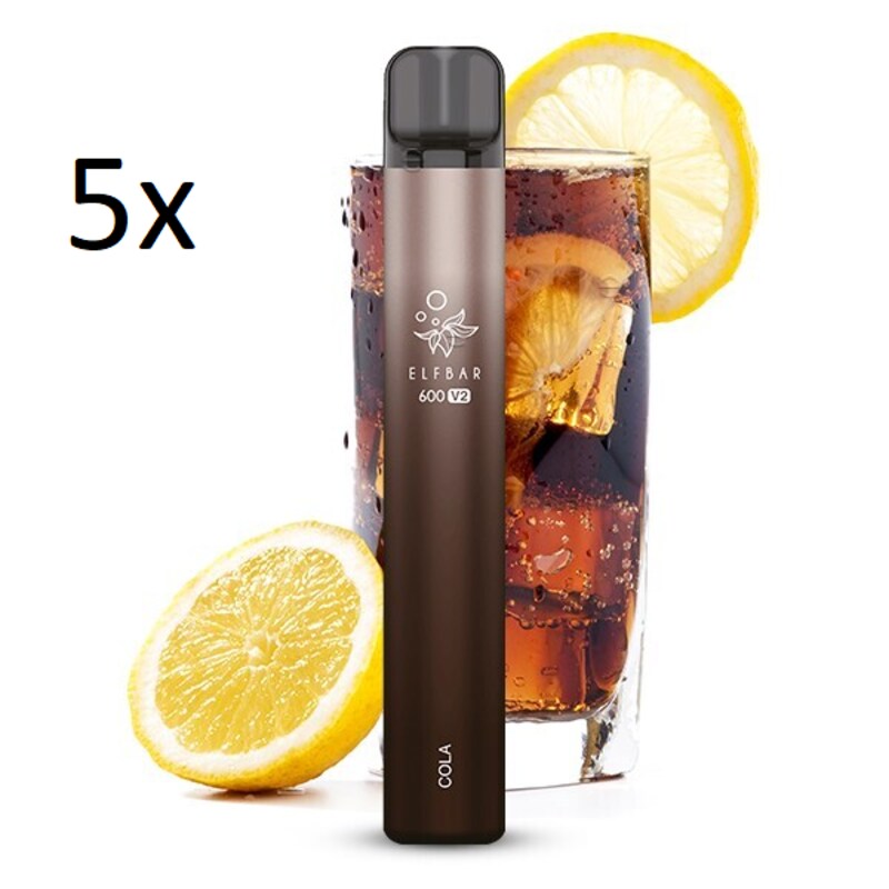 Elfbar 600 V2 Einweg E-Zigarette Cola 5 Stück