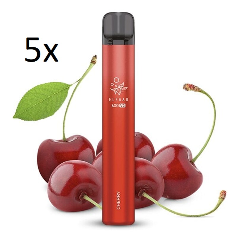 Elfbar 600 V2 Einweg E-Zigarette Cherry 5 Stück