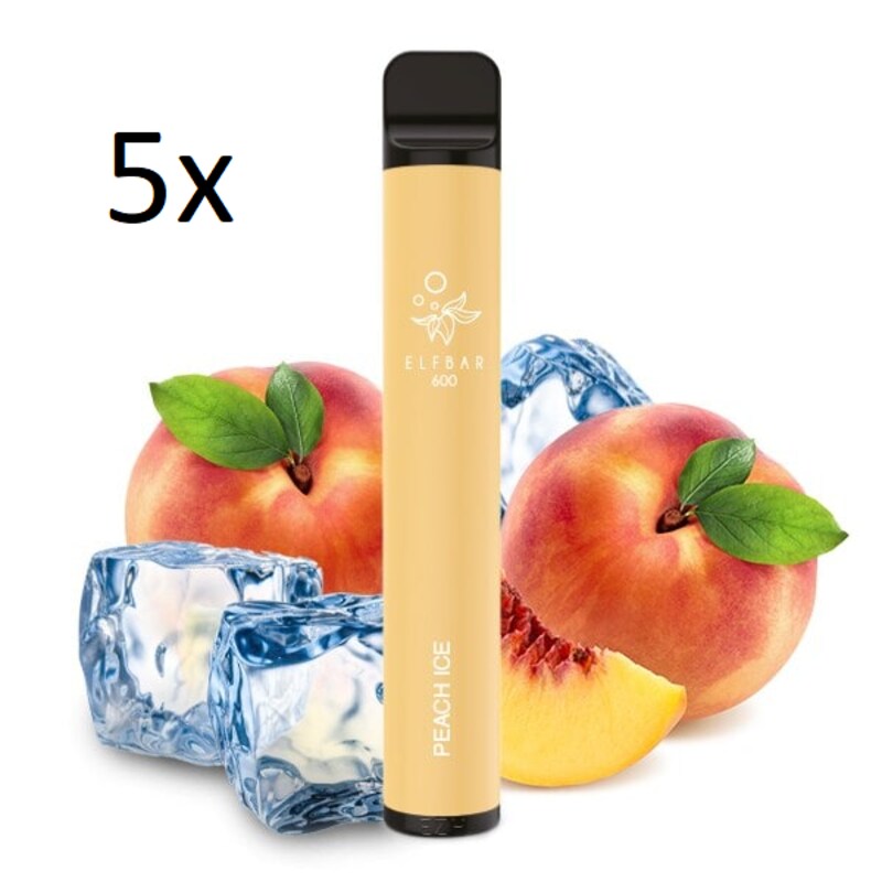 Elfbar 600 Einweg E-Zigarette Peach Ice 5 Stück