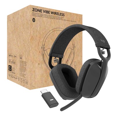 Headset f günstig Kaufen-Logitech Zone Vibe Wireless Graphite Business Headset (MS-Teams Version). Logitech Zone Vibe Wireless Graphite Business Headset (MS-Teams Version) <![CDATA[• Over-Ear Kopfhörer mit Bluetooth und USB-Empfänger • Graphite, 185g • Microsoft Teams Ver