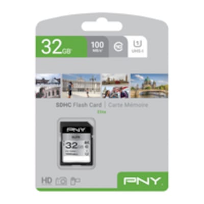 PNY Elite 32 GB SDHC Speicherkarte (C10, Class 1 (U1), UHS-I) Schwarz