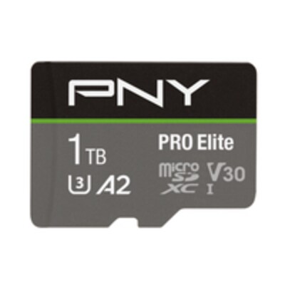 PNY Pro Elite 1000 GB microSDXC Speicherkarte (C10,  UHS-I, 100 MB/s, 90 MB/s) grau/schwarz