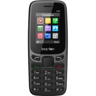 800 W günstig Kaufen-Bea-fon C80 Mobiltelefon schwarz. Bea-fon C80 Mobiltelefon schwarz <![CDATA[• GSM-Quadband (850/900/1800/1900 MHz) • 1,77 Zoll (4,5 cm) Display 160x128 Pixel • LCD-TFT -Display - Unterstützung von microSD-Speicherkarten bis 16GB • Kamera, Radio, 