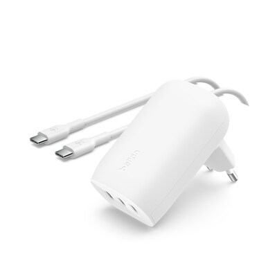 Belkin BoostCharge USB-C®-Ladegerät, 3 Anschlüsse, PPS (67 W) und Kabel