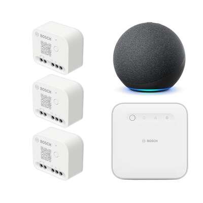 Starter BOSCH günstig Kaufen-Bosch Smart Home Starter Set Relais • 3er Pack + Echo Dot (5th) mit Alexa. Bosch Smart Home Starter Set Relais • 3er Pack + Echo Dot (5th) mit Alexa <![CDATA[• Nutzbar mit Wechselstrom-Verbrauchern bis zu 2990W • Zusätzliche Sicherheit 