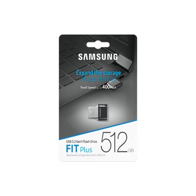 Typ USB günstig Kaufen-Samsung FIT Plus USB-Stick Typ-A, 512 GB mit Schlüsselring grau. Samsung FIT Plus USB-Stick Typ-A, 512 GB mit Schlüsselring grau <![CDATA[• Starke Leistung bis zu 400 MBs Lese- und 110 MBs Schreibgeschwindigkeit • Viel Platz für Ihre Daten 